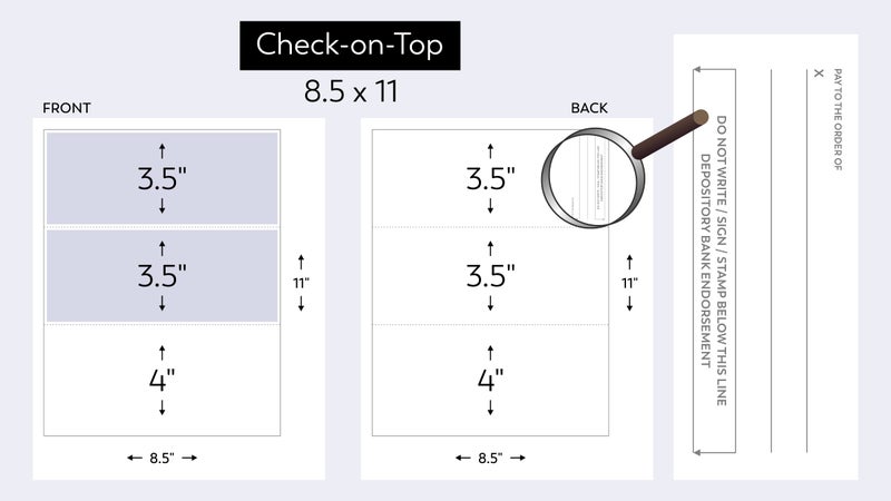 Compuchecks Blank Check Paper - 100 Business Checks Compatible with QuickBooks, Versacheck and laser, inkjet printers - Check stock on top and Paycheck Stub on Bottom (Blue Marble) - Image 2